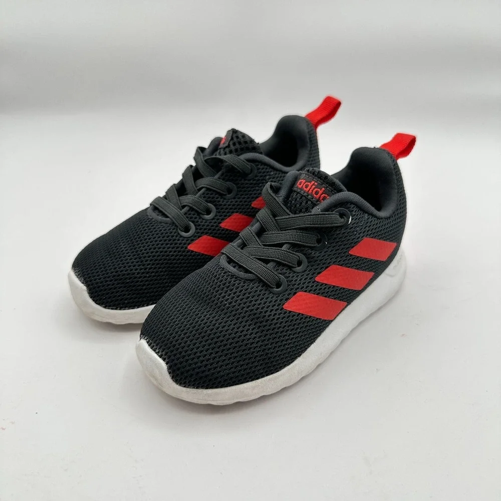 Adidas Sneakers Shoes Kids Toddler Size 6K Black‎ Red Mesh Casual Back To School